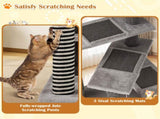 37" tall Cat Stairs with Scratching Mats - 3-Tier Perches, Spring Ball & Dangling Toys for Cats 86592329