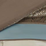 Jacquard 7 Piece Comforter Set Blue Queen B03596988