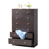 ZUN Modern Simple 7-Drawer Dresser Brown 01434832