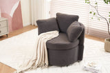 Fabric Swivel And Storage Chair With Back Cushion For Living Room,Dark Gray 56398032