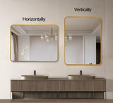 Gold 30 "x36" Rectangular Bathroom Wall Mirror W2203P310396