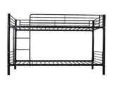 Iron Bed Bunk Bed with Ladder for Kids Twin Size Black 98932878