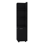 ZUN Black 2-Door Cabinet with 3 Corner Shelves B062P205243