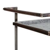 30.7x17.1x34.6" Percy Galvanized Metal Bar Cart in Gray & Black W2078P180403