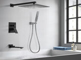Male NPT Matte Black Shower System, 12 Inch Shower Fixtures Rain Shower Head with Handheld Shower 65592265