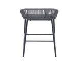 La Push Outdoor Patio Dark Gray Rope Barstool N775P176900D