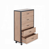 Weathered Light Oak 5-Drawer Chest B062P209019