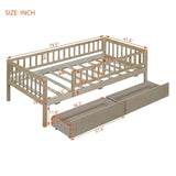 Twin Size Daybed Wood Bed with Two Drawers, Natural WF301864AAN