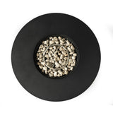 32inch Round Steel Fire Pit Table with Steel Lid and Lava Rocks W853P193941