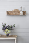 ZUN 31.5x7x9.5" Timeless Fir Wood Floating Wall Shelf with Floral Motif W2078P223129