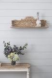 ZUN 31.5x7x9.5" Timeless Fir Wood Floating Wall Shelf with Floral Motif W2078P223129