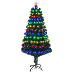 ZUN 5 FT Pre-lit Christmas Tree, Artificial Fiber Optic Christmas Tree with Lighted Top Star, 180 LEDs 18263555