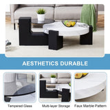 ZUN The detachable double-decker coffee table, the stylish is more precious, and the detachable W1151P184831