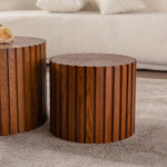 ZUN Round Wood Coffee Table for Living Room for Small Space Apartment and No Need Assembly W3081P255021