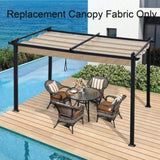 Replacement Canopy Top Cover Fabric for 13 x 10 Ft Outdoor Patio Retractable Pergola Sun-shelter W419P144895