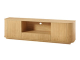 64-Inch Wavy TV Stand, Rounded Sideboard, Storage Cabinet, Wooden Vertical Stripe Cabinet for Living W1162P309021