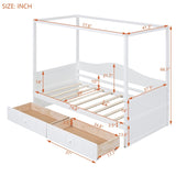Twin Size Canopy Day Bed with 2 Drawers, White WF309172AAK