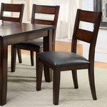 ZUN Dark Cherry Finish Solid wood Transitional Style Kitchen Set of 2pcs Dining Chairs Bold & Sturdy B011P162631