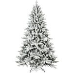 ZUN 6FT PE&PVC Flocked Artificial Christmas ,With 1100 branch tips and metal stand,Foldable Fake W1773P199059