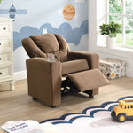 ZUN Kids Chair, Kids Upholstered Couch with One Cup Holder, Footrest, Backrest, Toddlers Velvet W214101804