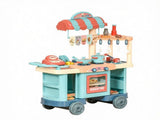 Kids Kitchen Food Stand with Play Food, Cashier Register, for 3-6Y Kids Grocery Store Pretend Play 06846359