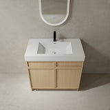 36" Freestanding Bathroom Vanity with White Resin Sink & 2 Soft-Close Cabinet Doors W999P239161