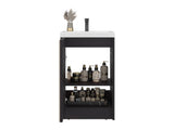 Cary Floor Bathroom 32" H, One Door and Two Interior Shelve, Black Wengue B097P474283