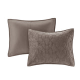 3 Piece Velvet Quilt Set Taupe King/Cal King B03597474