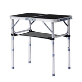 Outdoor Folding Camping Table, 2ft Portable Pinic Table with 3 Adjustable Height, Small Aluminum 66215445