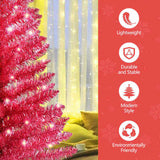4FT Red Christmas Tree with 50 UL Lights, 122 PVC Tips Prelit Artificial Holiday Tree for Indoor 52361285