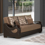 PrimeNest Urbanova Collection Upholstered Convertible Sofabed with Storage, Brown B030P286560