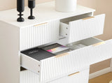 White P2 Particle Board and Density Board Wavy Pattern Drawer Front Six-Level Seven-Drawer Cabinet 57854360