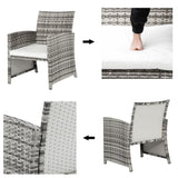 5pcs 2 Chairs 2 Footstools 1 Coffee Table Combination Sofa Gray Gradient 32732879