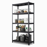 72" H Adjustable Garage Shelves, 5-Tier Heavy Duty Shelving Unit, 2200LBS Wide Metal Utility Storage 06243452