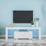 ZUN Entertainment TV Stand, Large TV Stand TV Base Stand with LED Light TV Cabinet. W33115869