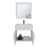 Blake Bathroom Mirror Cabinet with Two Interior Shelves, Wall-Mounted Storage White B070P316863