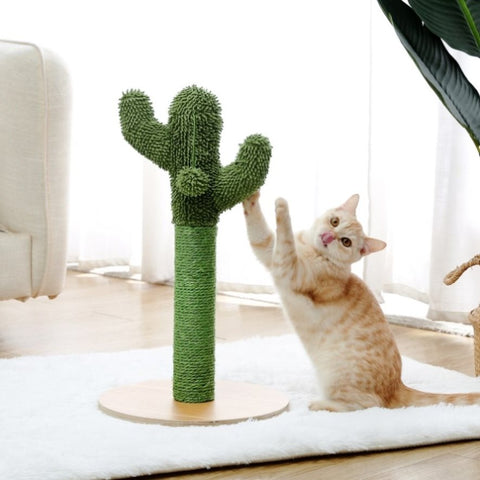 ZUN Cactus Cat Scratching Post 21.7'' Cat Scratcher with Sisal Rope for Small & Medium Cats Kittens 87368042