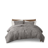 Full/Queen Ruched Fur Down Alternative Comforter Set B035129367