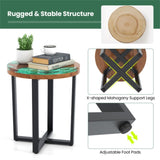 20-inch round end table with epoxy top for indoor and outdoor use 34391058