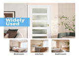 24" X 80"5-Lite Preassembled Frosted Glass French Door, for Closet Pantry Bedroom Livingroom Study W5277P573323