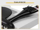 Full Size 4/4 Bunnel Edge Electric Silent Violin with Case Bow Rosin Headphone Connecting Line White 63462985