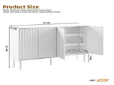 ON-TREND Minimalist Shoe Cabinet with 5 Solid Wood Legs, Cream Style Sideboard Buffet Cabinet with N721P205785K