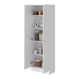 ZUN Buxton Rectangle 2-Door Storage Tall Cabinet White B06280488