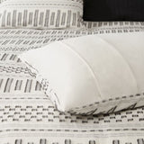 Cotton Jacquard Comforter Mini Set Ivory/Charcoal King/Cal King B035128811
