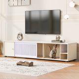 Furniture Style Cat TV Stand With Storage and Removable sliding door N843P254844C