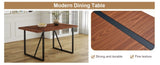 Industrial Rectangular Walnut Color Wood Grain Dining Table for 4-6 people with 1.5 inch thick W1151P209830