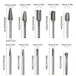 ZUN 10 Pieces/ set Tungsten Carbide Burr Sleeve 6mm Handle Double Cutting Solid Electric Tool Rotary 89591470