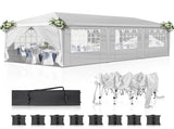 10x30ft Outdoor Pop Up Canopy, Portable Instant Canopy Tent with 8 Sidewalls for Outdoor Events 10270298