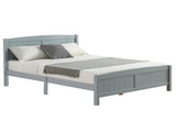 Full Single Bed Frame Vertical Striped Decorative Curved Headboard and Footboard Bed Frame Painted 17007454