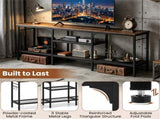 Industrial 3-Tier TV Stand for 65 Inch TV, Heavy Duty Metal Frame Entertainment Center with Anti-Tip 92761719